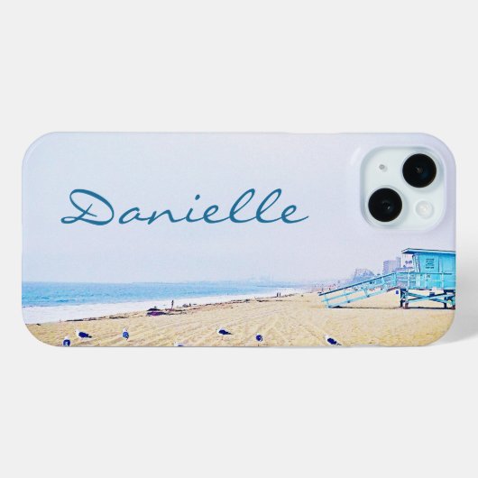 Küstenstrand Seagulls Foto Individuelle Name Case-Mate iPhone Hülle (Rückseite (Horizontal))