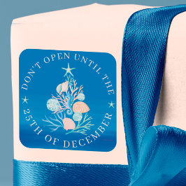 Küstenstrand Seashell öffnen nicht bis Weihnachten Runder Aufkleber