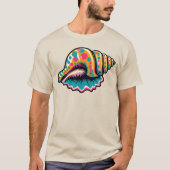 Küstenstrand Seashell Whimsical Pop Art T-Shirt (Vorderseite)