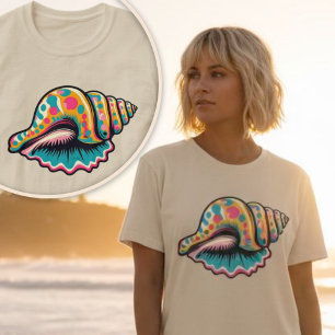 Küstenstrand Seashell Whimsical Pop Art T-Shirt