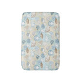 Küstenstrand Seashells Muster Aqua Blue Sand Badematte (Vorderseite Vertikal)
