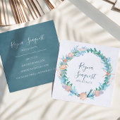 Küstenstrand Seashells Nautical Kreath Quadratische Visitenkarte