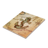 Küstenstrand-Seekarten-Vintager Anker Fliese (Seite)