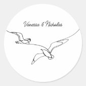 Küstenstrand Sommerurlaub Hochzeit Verlobung Runder Aufkleber (Vorderseite)