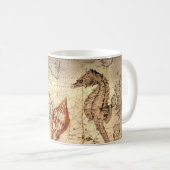 Küstenstrand Starfish Seashell Seekarte Kaffeetasse (VorderseiteRechts)