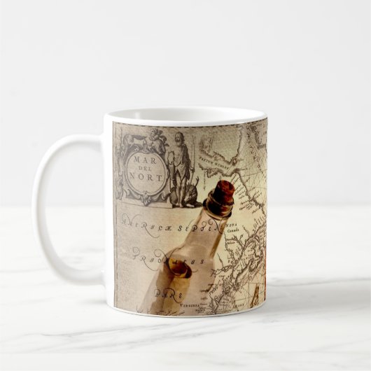 Küstenstrand Starfish Seashell Seekarte Kaffeetasse (Links)