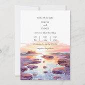 Küstenstrand Sunset Tide Pools Hochzeit Einladung (Vorderseite)