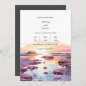 Küstenstrand Sunset Tide Pools Hochzeit Einladung (Vorne/Hinten)