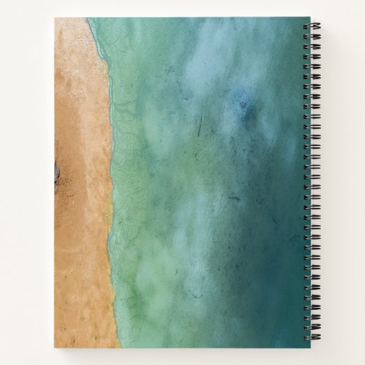 Küstenstrand und Wasser Spiralfeuer Notizblock (Rückseite)