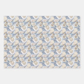 Küstenstrand-Wasserfarbe-Austernschalen Geschenkpapier Set (Vorderseite 3)