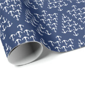 Küstenstrand-Weihnachtsseeanker-Baum Geschenkpapier (Rolleneckpunkt)