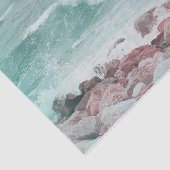 Küstenstrand Wellen Aquamarine weiße Wasserwaagen Seidenpapier (Ausschnitt)