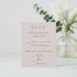 Küstenstrandhochzeit | Sanft neutral RSVP Karte