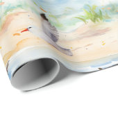 Küstenstrandläufer Uferlinienmuster (2) Geschenkpapier (Rolleneckpunkt)