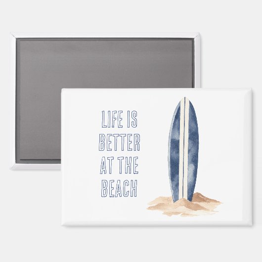 Küstenstrandsand Blau Weiße Surfbretter Magnet (Vorderseite/Rückseite)