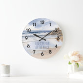 Küstenstrandsand Große Wanduhr (Zuhause)