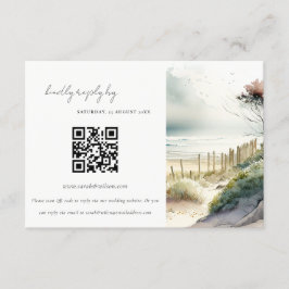 Küstenstrandseascape Hochzeit QR Code UAWG Begleitkarte