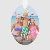 Küstenstrandskripte SEAs & GREETINGS Foto Ornament (Rückseite)