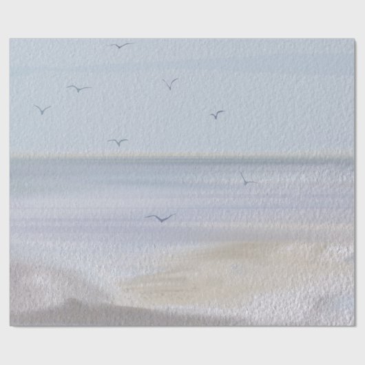 Küstenstrandstrand Geschenkpapier (Flach)