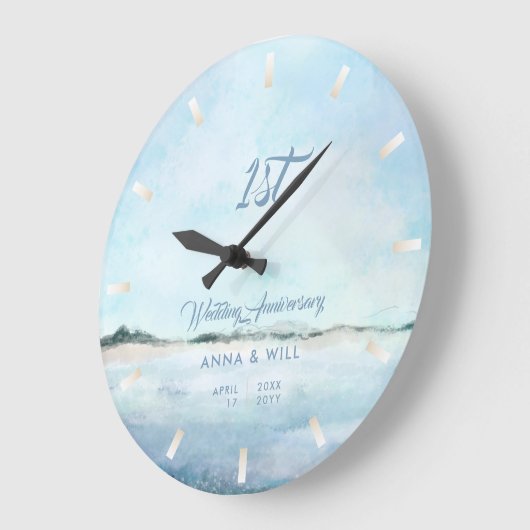 Küstenstrasse Beach Modernes Hochzeitstag Große Wanduhr (Winkel)