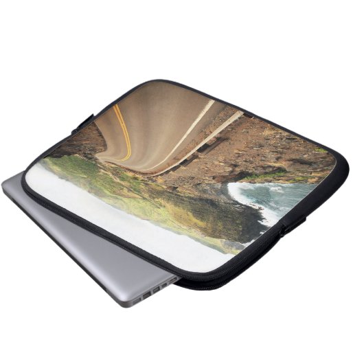 Küstenstraße Laptopschutzhülle (Vorne Knopf)