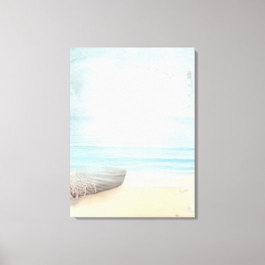 Küstenstrasse mit einem Fischerboot Leinwanddruck (Vorderseite)