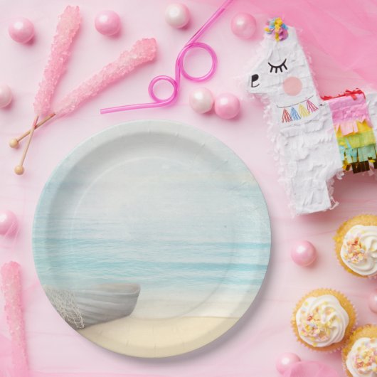 Küstenstrasse mit einem Fischerboot Pappteller (Party)