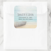 Küstenstrasse mit einem Fischerboot Vielen Dank Quadratischer Aufkleber (Tasche)