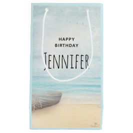 Küstenstrasse mit einem Fischerboot zum Geburtstag Kleine Geschenktüte