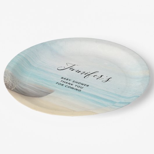 Küstenstrasse mit einer Dusche für Fischerboote Pappteller (Schrägansicht)