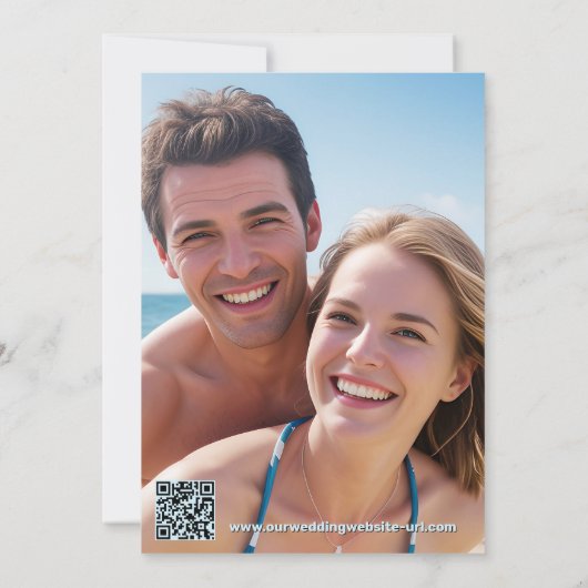 Küstenstraße mit feinem türkisfarbenem Wasser Einladung (Rückseite)