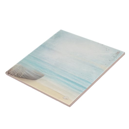 Küstenstrasse mit Holzrowboat Fliese (Seite)