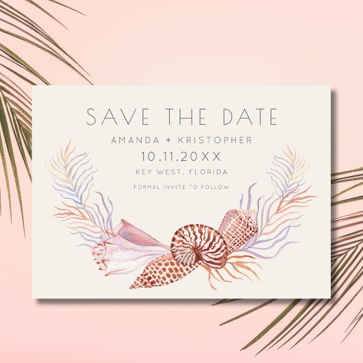 Küstenstrasse Seashell Foto Beach Hochzeit Save th The Date