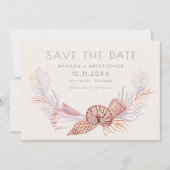 Küstenstrasse Seashell Foto Beach Hochzeit Save th The Date (Vorderseite)