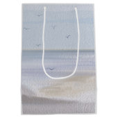 Küstenstrasse Strand Wasserfarbe Mittlere Geschenk Mittlere Geschenktüte (Rückseite)