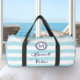Küstenstrasse Vibe Nautical Stripes Mit Monogramm Duffle Bag