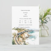 Küstenstrassen - Blick aufs Meer Hochzeitsfeiern Einladung (Stehend Vorderseite)