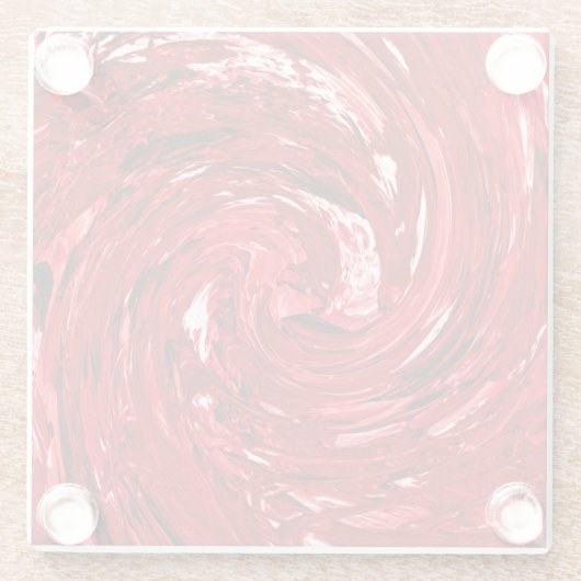 Küstenstreifen aus Rotem Glas Glasuntersetzer (Rückseite)