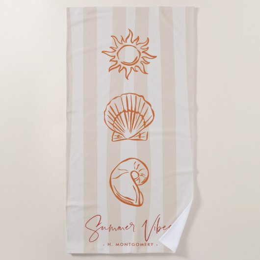 Küstenstreifen | Dolce Vita Summer Vibes Monogram Strandtuch (Vorderseite)