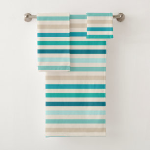 Küstenstreifen, Lagune, Blau, Aquamarin, Sand Badhandtuch Set