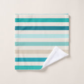 Küstenstreifen, Lagune, Blau, Aquamarin, Sand Badhandtuch Set (Waschlappen)