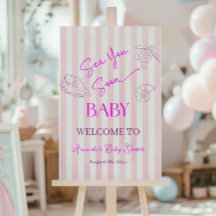 Küstenstreifen Mädchen Meer Sie Baby Shower Willko