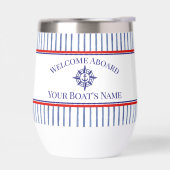 Küstenstreifen Monogramm Bootsname Design (Links)