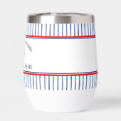Küstenstreifen Monogramm Bootsname Design (Rückseite)