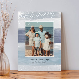 Küstenstreifen | Weihnachten im vertikalen Foto Folien Feiertagskarte