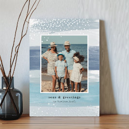 Küstenstreifen | Weihnachten im vertikalen Foto Folien Feiertagskarte