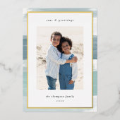 Küstenstreifen | Weihnachtsgold Folien Feiertagskarte (Vorderseite)