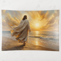 Küstenszene Christus geht am Strand entlang