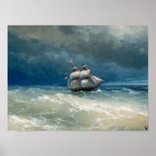 Küstenszene mit Stormy Waters Ivan Aivazowski Poster