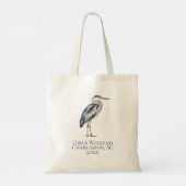 Küstentaubenreiher-Vogel-Monogramm Tragetasche (Rückseite)